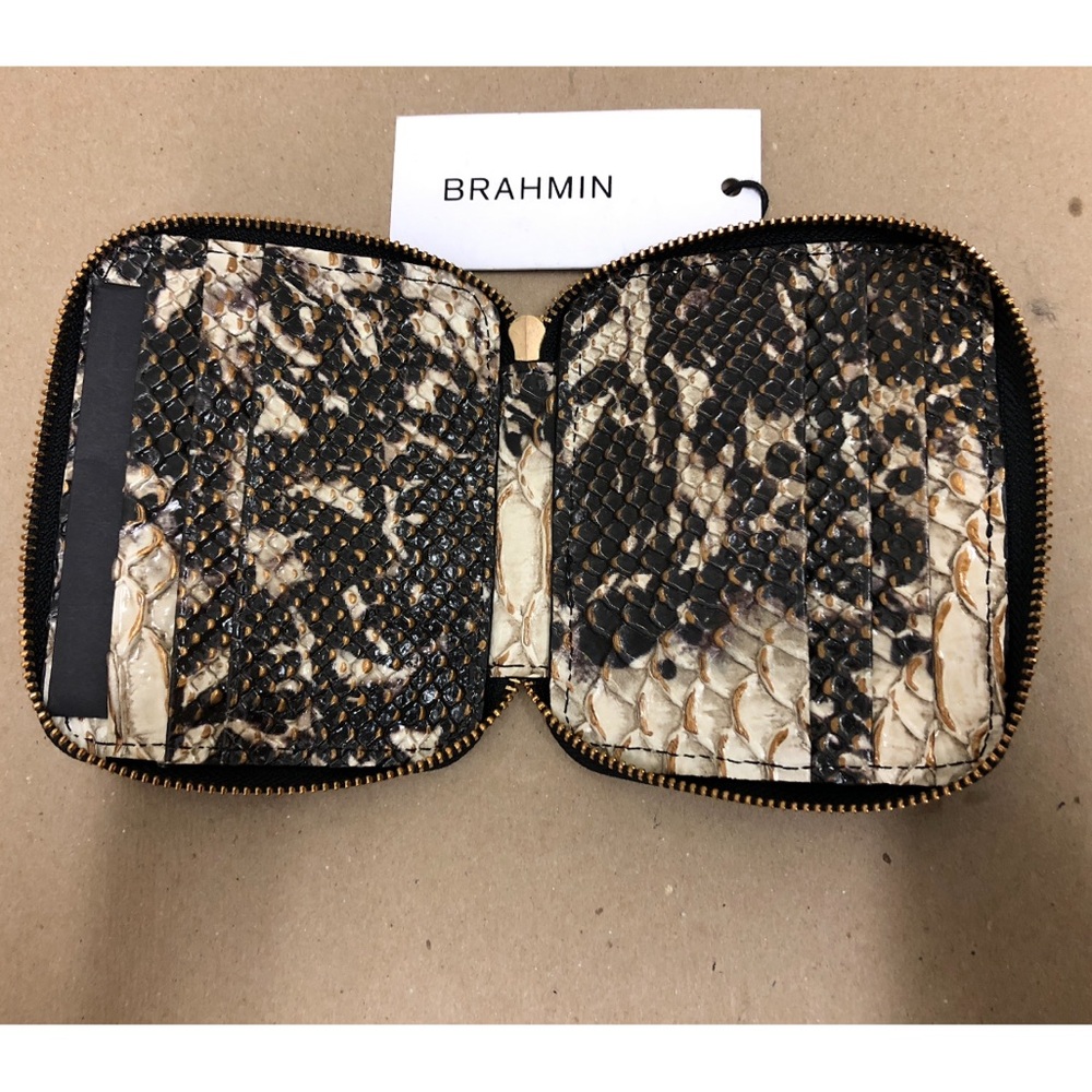 Brahmin Travel Wallet Zip Around Espresso Mist - Picture 3 of 5